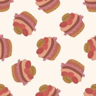 decorating cake 10 cartoon seamless pattern background N31
