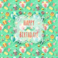Birthday Party Celebration Background with emblem