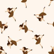 dancer cartoon seamless pattern background N11