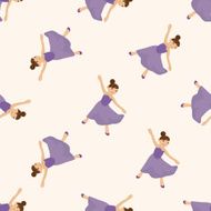 dancer cartoon seamless pattern background N13