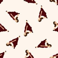 dancer cartoon seamless pattern background N14