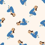 dancer cartoon seamless pattern background N15