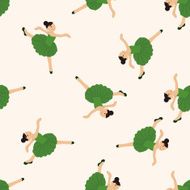 dancer cartoon seamless pattern background N16