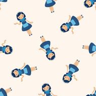 waiter cartoon seamless pattern background N11