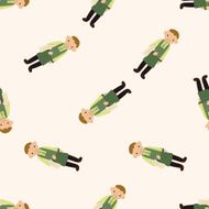 waiter cartoon seamless pattern background N12