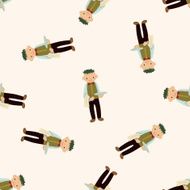 waiter cartoon seamless pattern background N13