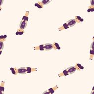 waiter cartoon seamless pattern background N14