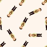 waiter cartoon seamless pattern background N17