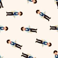 waiter cartoon seamless pattern background N19