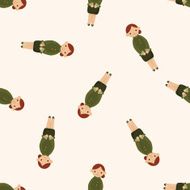 flight attendants cartoon seamless pattern background N4