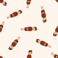 flight attendants cartoon seamless pattern background N5