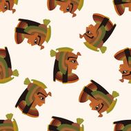 pharaoh cartoon seamless pattern background N22