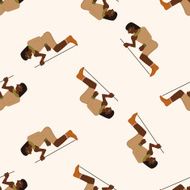 pharaoh cartoon seamless pattern background N23