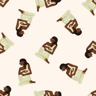 pharaoh cartoon seamless pattern background N26