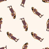 pharaoh cartoon seamless pattern background N27
