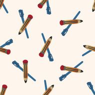 pencil and pen cartoon seamless pattern background N2