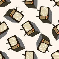 Home appliances theme tv cartoon seamless pattern background N4