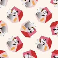 pet dog cartoon seamless pattern background