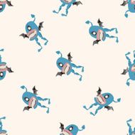 monster cartoon seamless pattern background N15