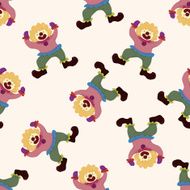 clowns cartoon seamless pattern background N18