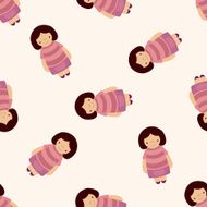 family mother character cartoon seamless pattern background N4