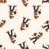 cowboy cartoon seamless pattern background N17