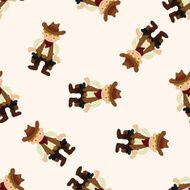 cowboy cartoon seamless pattern background N18