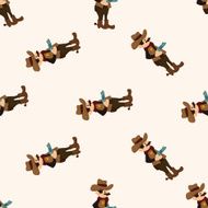 cowboy cartoon seamless pattern background N20