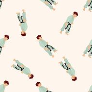 Taekwondo cartoon seamless pattern background N3