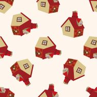 Building house cartoon seamless pattern background N2