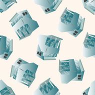 Building house cartoon seamless pattern background N3