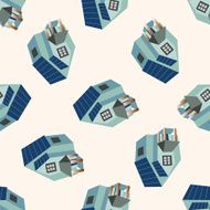 Building house cartoon seamless pattern background N4