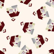 Building house cartoon seamless pattern background N5