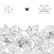 Beautiful peony bouquet design Hand drawn vector illustration