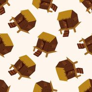 Building house cartoon seamless pattern background N6