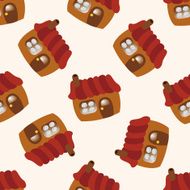 Building house cartoon seamless pattern background N7