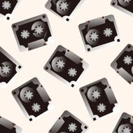 Audiotape cartoon seamless pattern background N25