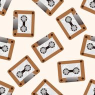 Audiotape cartoon seamless pattern background N26