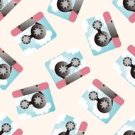 Audiotape cartoon seamless pattern background N27