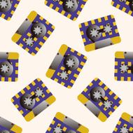 Audiotape cartoon seamless pattern background N30