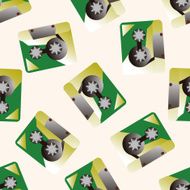 Audiotape cartoon seamless pattern background N31