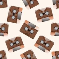 Audiotape cartoon seamless pattern background N33