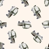 transportation car cartoon seamless pattern background N9