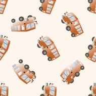 transportation car bus cartoon seamless pattern background
