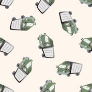 transportation car truck cartoon seamless pattern background