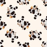 animal panda playing instrument cartoon seamless pattern background N3
