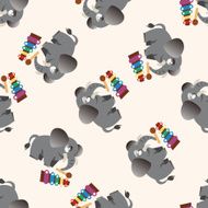 animal ephant playing instrument cartoon seamless pattern background N2