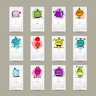 Calendar grid 2015 for your design fitness people