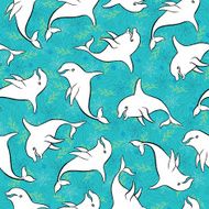 seamless pattern with dolphins