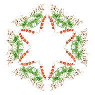 Illustration with flowers and leaves